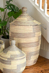Silver & Cream Stairstep Hamper Basket from Senegal