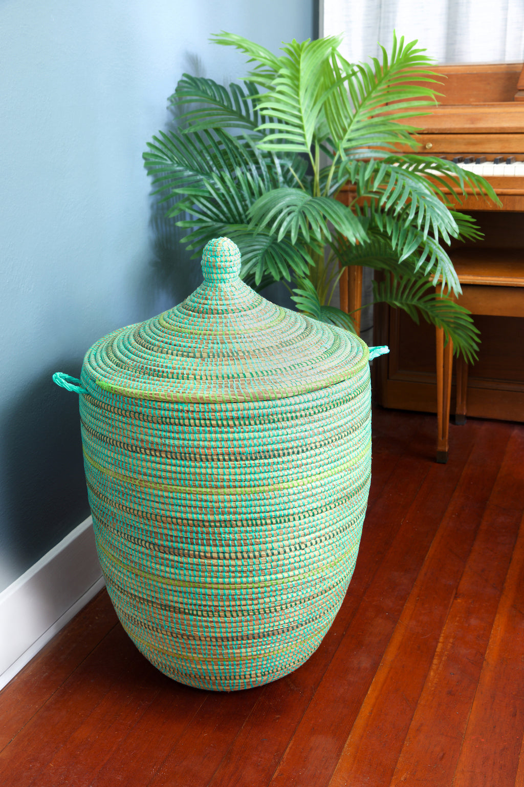 Seaside Stripes Large Laundry Hamper Basket