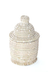 Small White Lidded Tower Basket