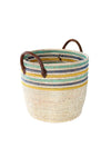 Set of Two Malika Beach Nesting Baskets with Leather Handles