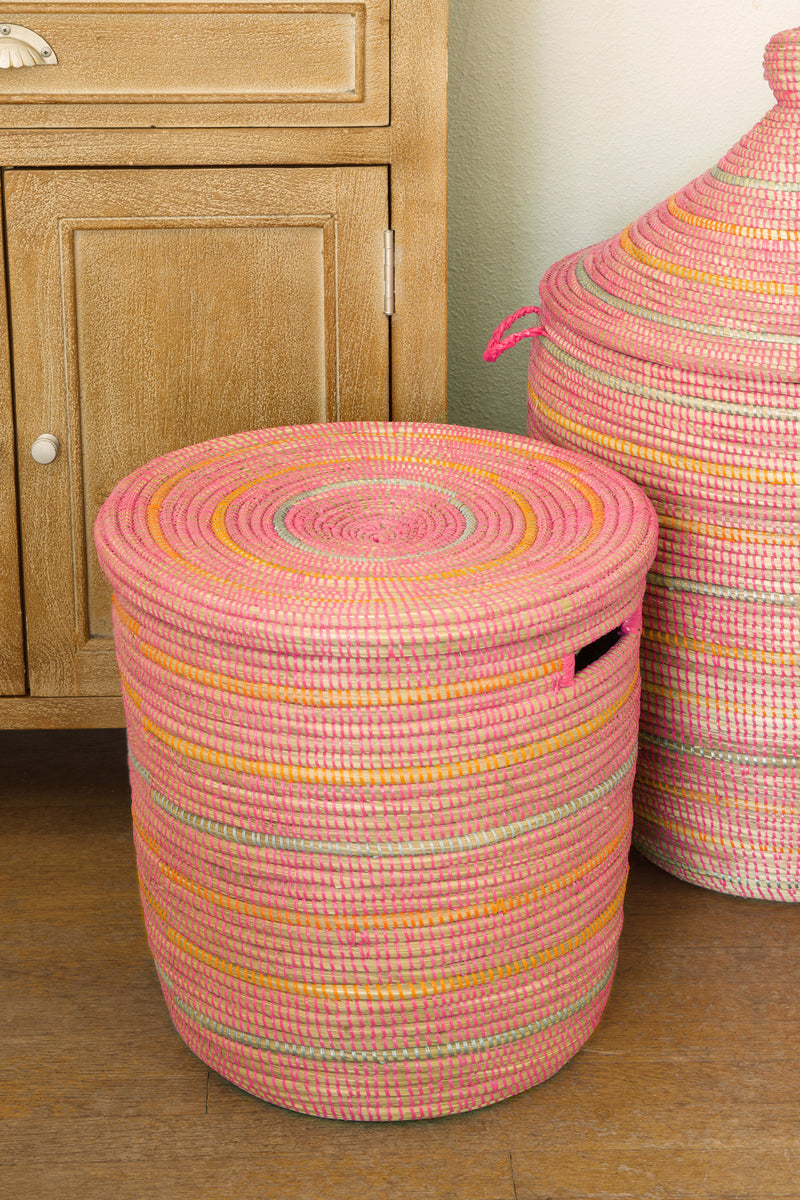 Sunrise Stripes Flat Lid Storage Basket