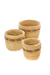 Ngurunit Nomadic Camel Milking Baskets with Rainbow Beaded Stripes