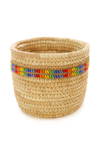 Ngurunit Nomadic Camel Milking Baskets with Rainbow Beaded Stripes