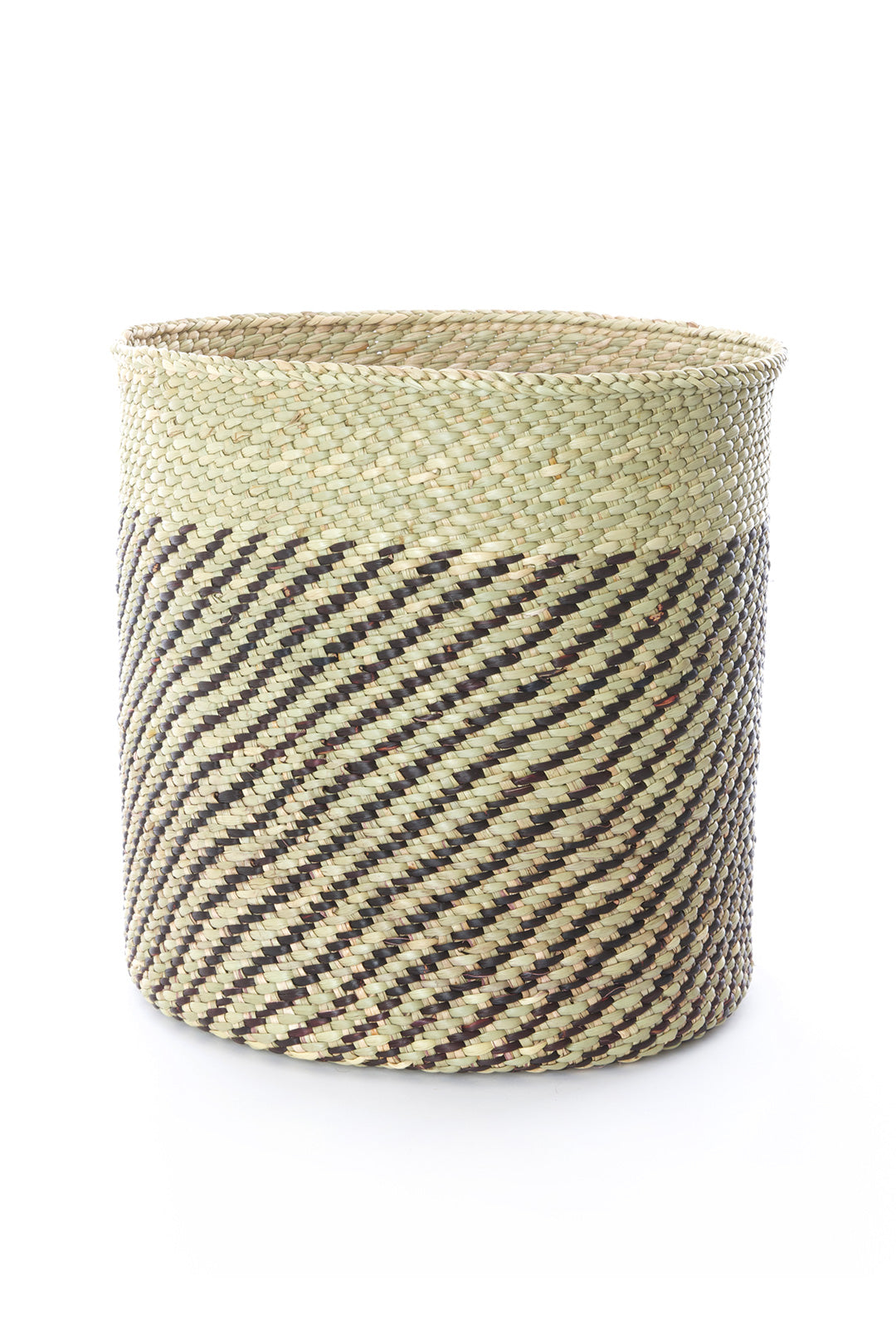 Iringa Basket with Diagonal Black Stripes - Medium