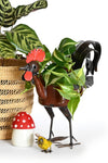Small Zimbabwean Recycled Teapot Rooster Planter