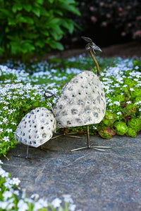 Large Recycled Metal Guinea Fowl Bird from Zimbabwe
