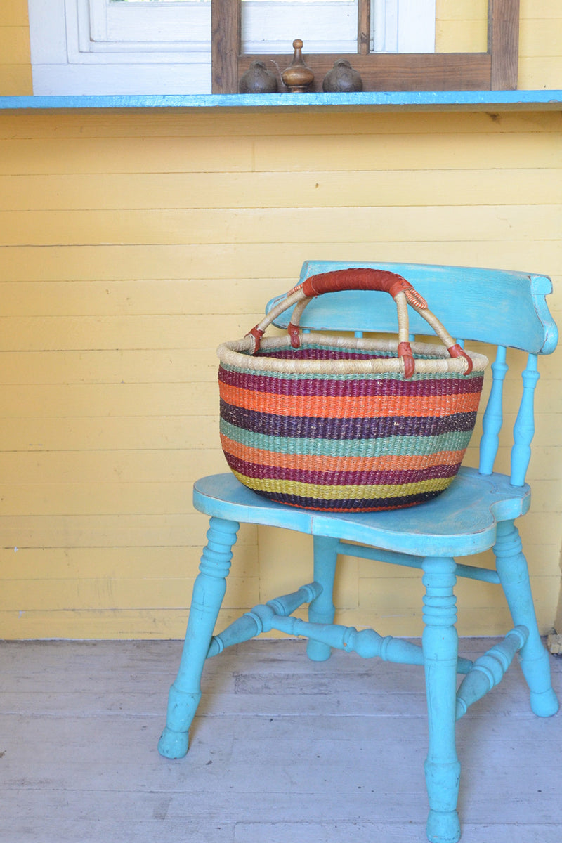 Ghanaian Bolga Farmer's Market Shopper Basket - Assorted Default Title