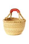 Natural Baby Ghanaian Bolga Basket with Leather Handle Default Title
