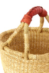 Natural Baby Ghanaian Bolga Basket with Leather Handle Default Title