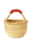 Natural Baby Ghanaian Bolga Basket with Leather Handle Default Title