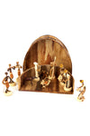 Banana Fiber Nativity Scene in Rounded Box