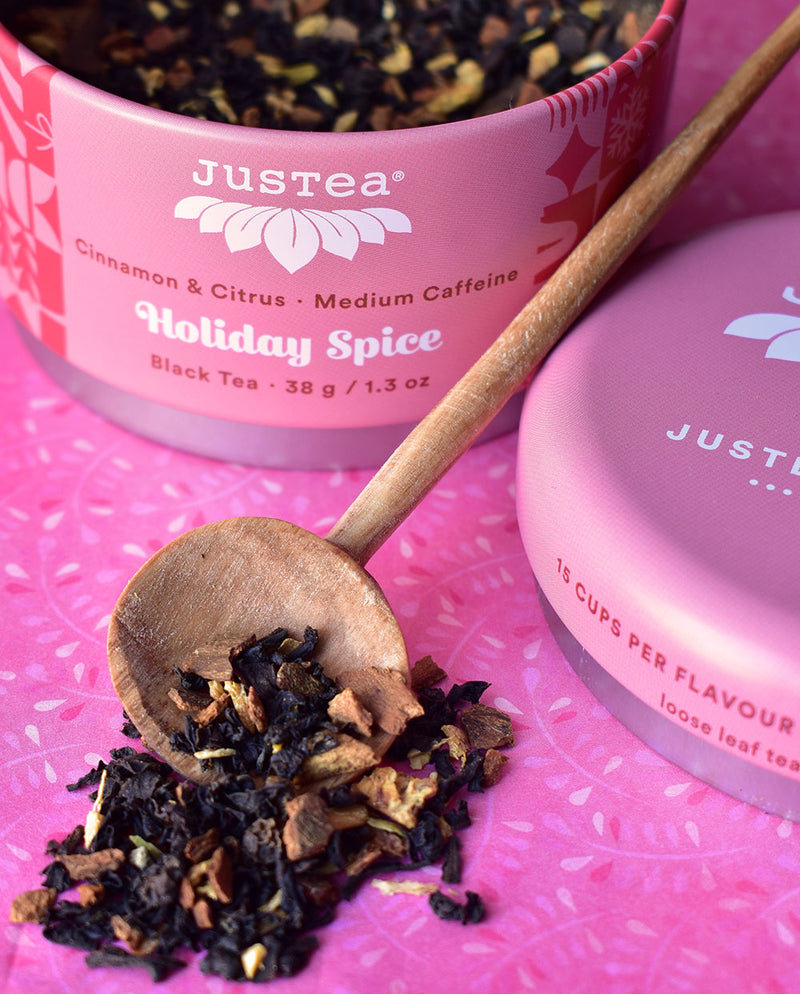 JusTea Loose Leaf Holiday Tea Collection Trio Gift Tin