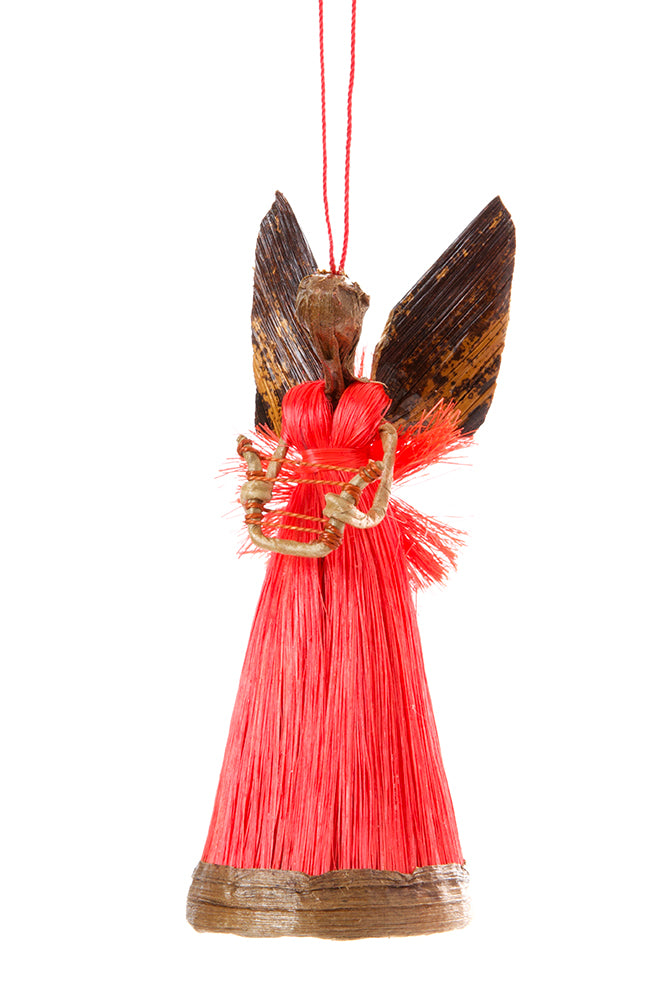 Pomegranate Sisal Angel of Song Holiday Ornament Default Title