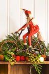 Cycling Santa Banana Fiber Holiday Ornament