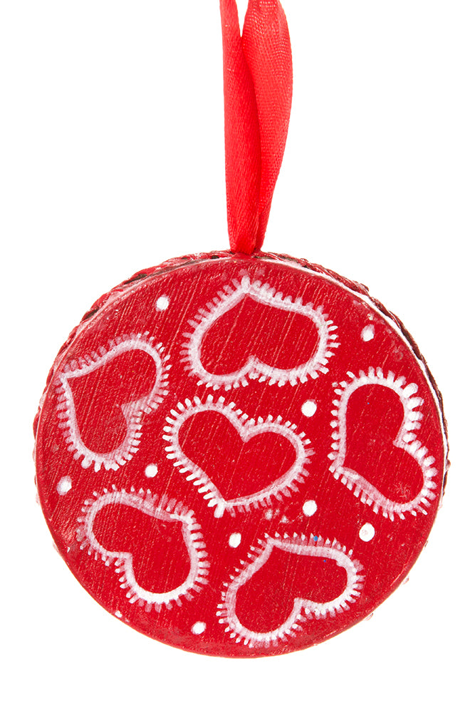 Large Red Drum Ornament with Hearts Default Title