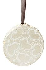 Large Silver Drum Ornament with Hearts Default Title