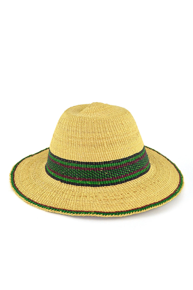 Assorted Ghanaian Short Brimmed Straw Hat