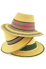 Assorted Ghanaian Short Brimmed Straw Hat