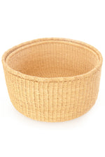 Set of Two Natural Woven Grass Floor Baskets with No Handles