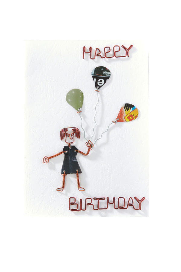 Recycled Metal Birthday Girl Greeting Card Default Title