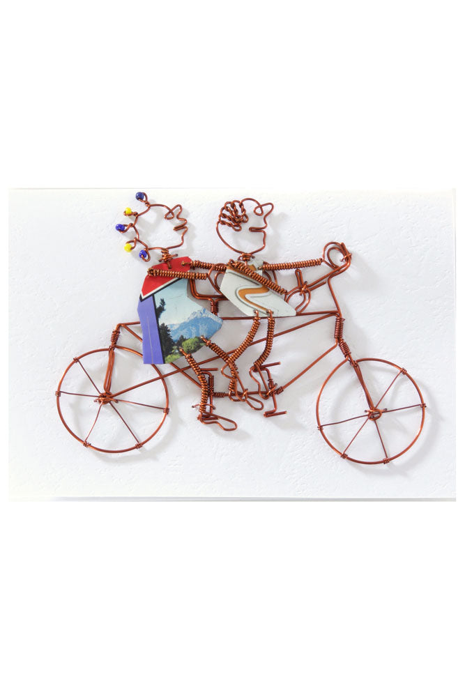 Recycled Metal Bicycle Built for Two Greeting Card Default Title