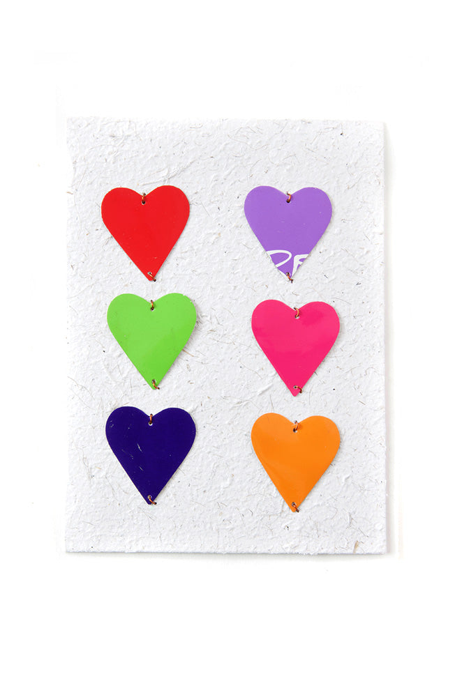Recycled Metal Hearts Aligned Note Card Default Title