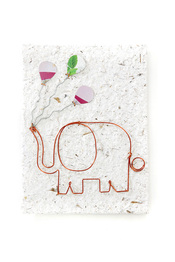 Celebratory Elephant Handmade Note Card from Kenya Default Title