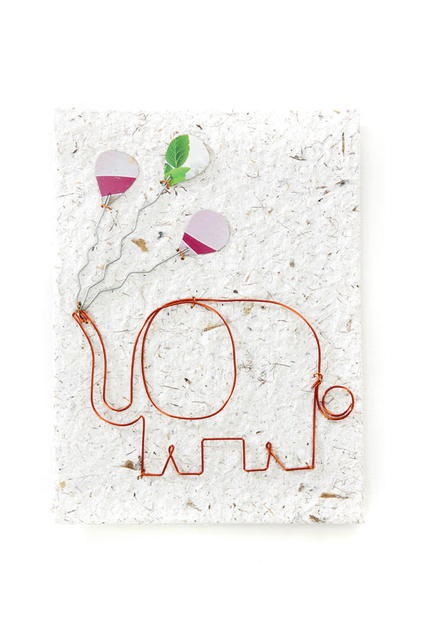 Celebratory Elephant Handmade Note Card from Kenya Default Title