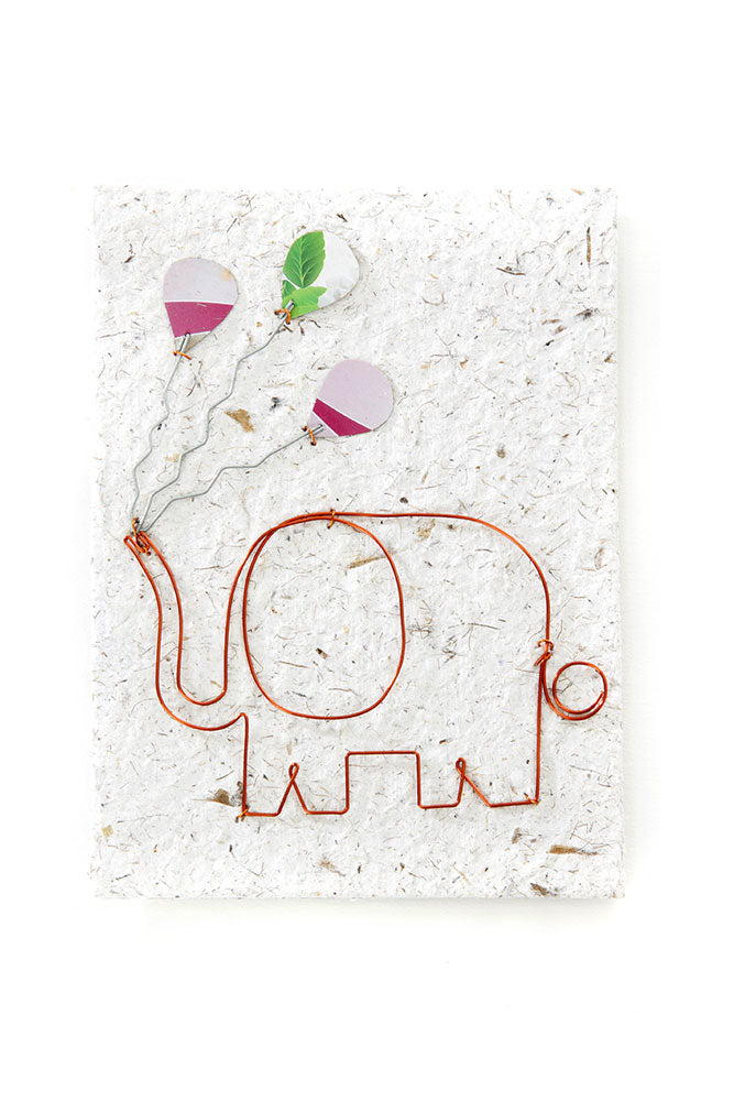 Celebratory Elephant Handmade Note Card from Kenya Default Title