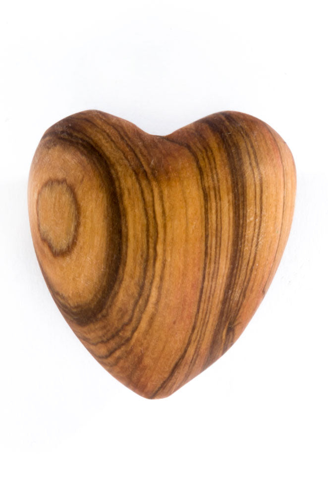 Hand Carved Wild Olive Wood Hearts JKWB25C Large (single)