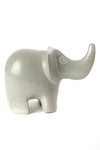 Dove Gray Soapstone Trumpeting Elephant