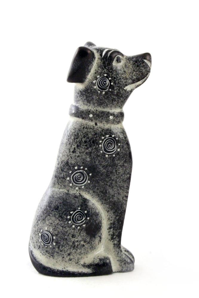 Gray Soapstone Happy Dog Sculpture Default Title