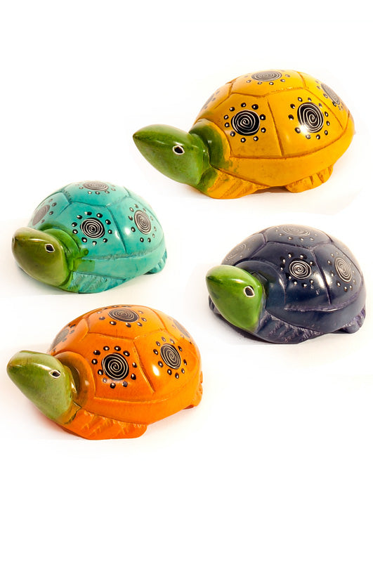 Set of Four Colorful Soapstone Turtles Default Title