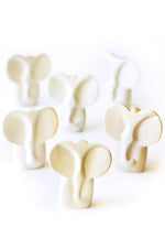 Set of Six - Natural Soapstone Mini Elephant Busts Default Title