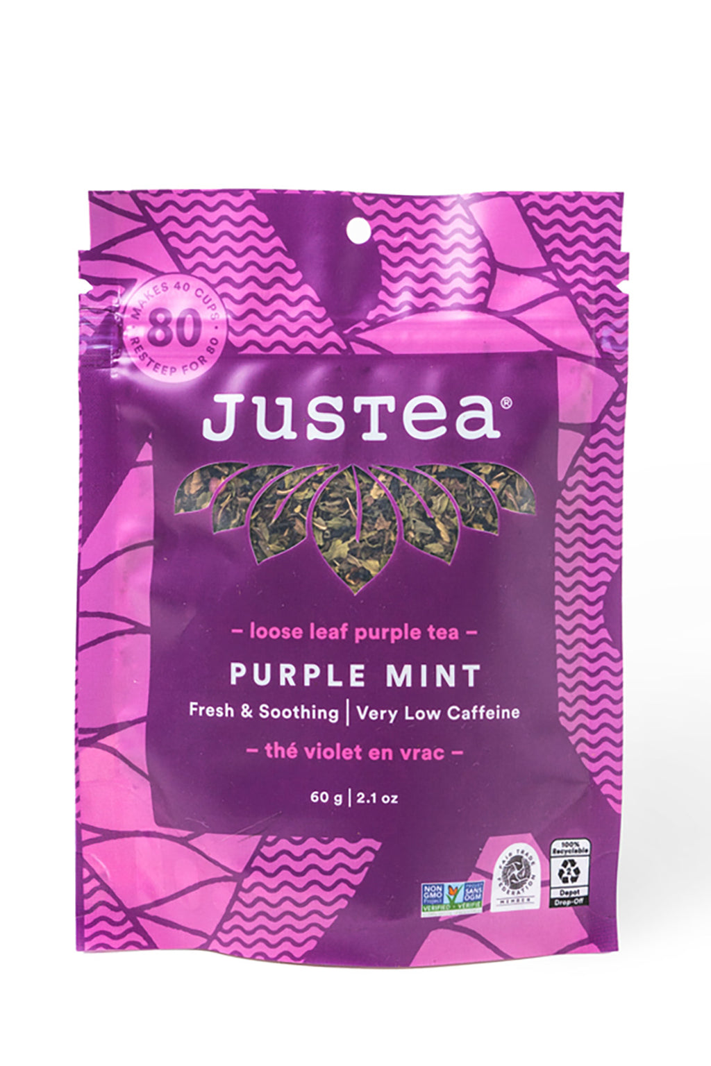 JusTea Purple Mint Loose Leaf Tea