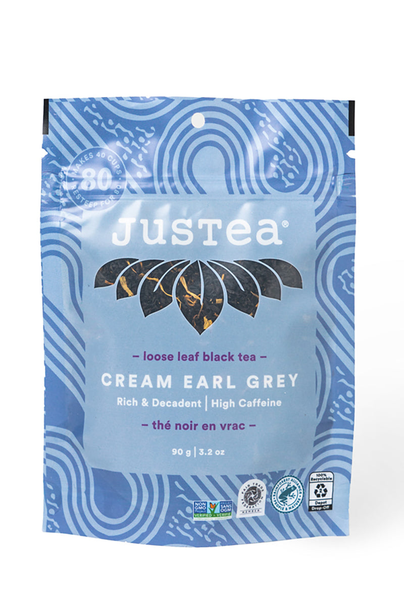 JusTea Cream Earl Grey Loose Leaf Tea Pouch