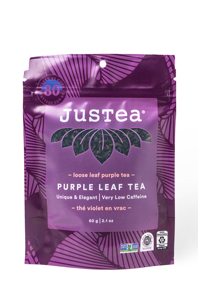 JusTea Purple Leaf Loose Leaf Tea Pouch