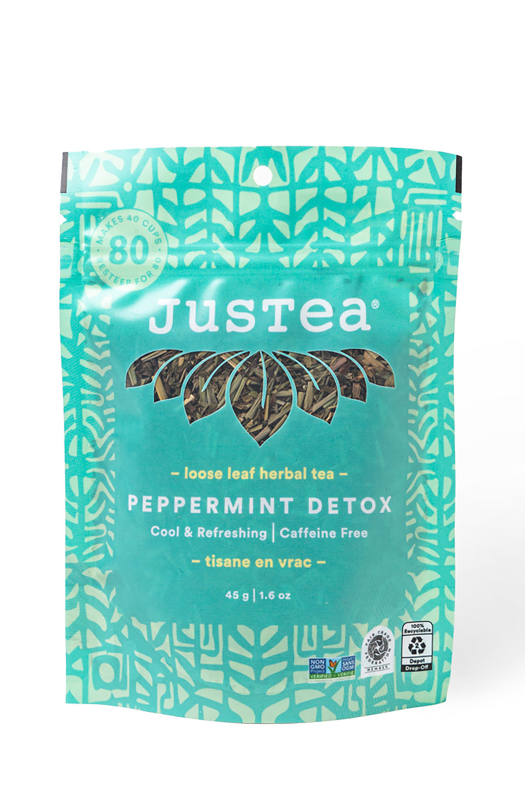 JusTea Peppermint Detox Loose Leaf Tea