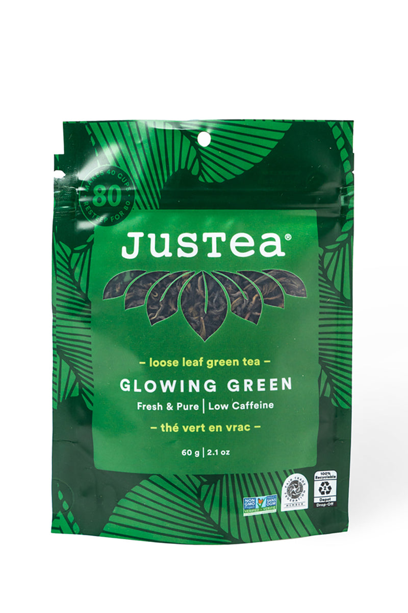 JusTea Glowing Green Loose Leaf Tea Pouch