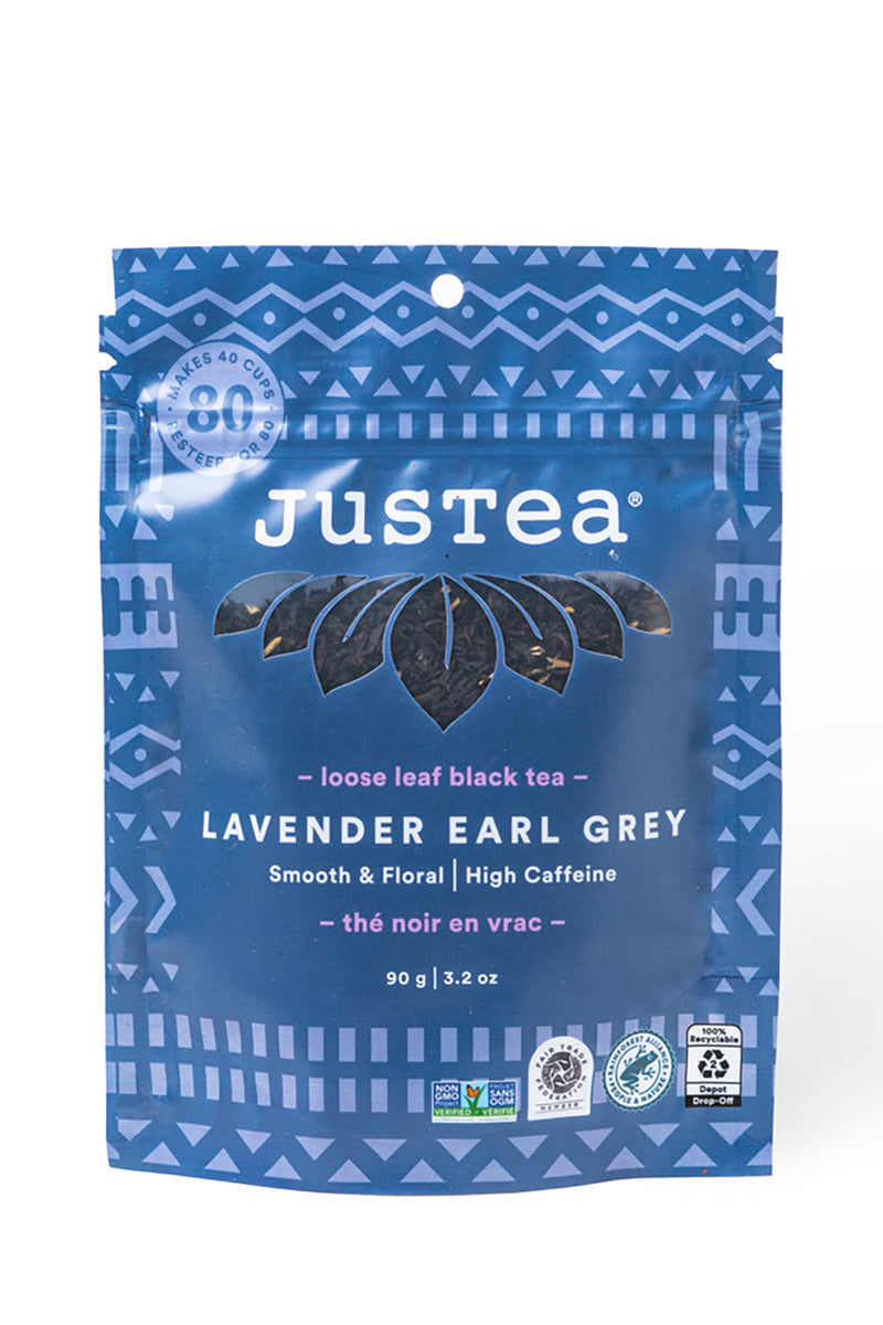 JusTea Kenya Lavender Earl Grey Loose Leaf Tea Pouch