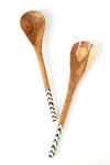 Kenyan Olive Wood Simple Salad Servers Default Title