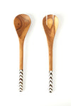 Kenyan Olive Wood Simple Salad Servers Default Title