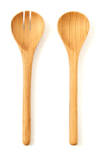 Kenyan Olive Wood Simple Salad Servers Default Title