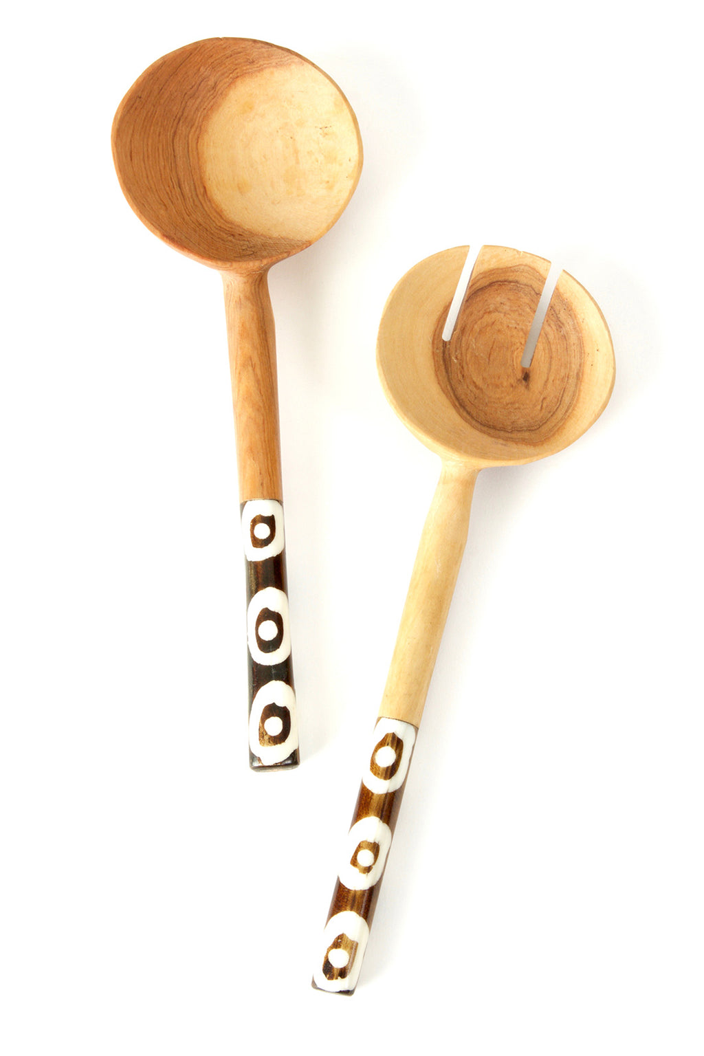 Kenyan Olive Wood Petite Traditional Salad Servers Default Title