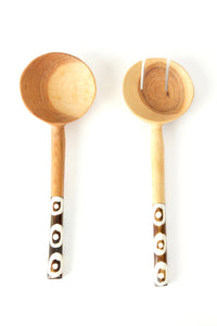 Kenyan Olive Wood Petite Traditional Salad Servers Default Title
