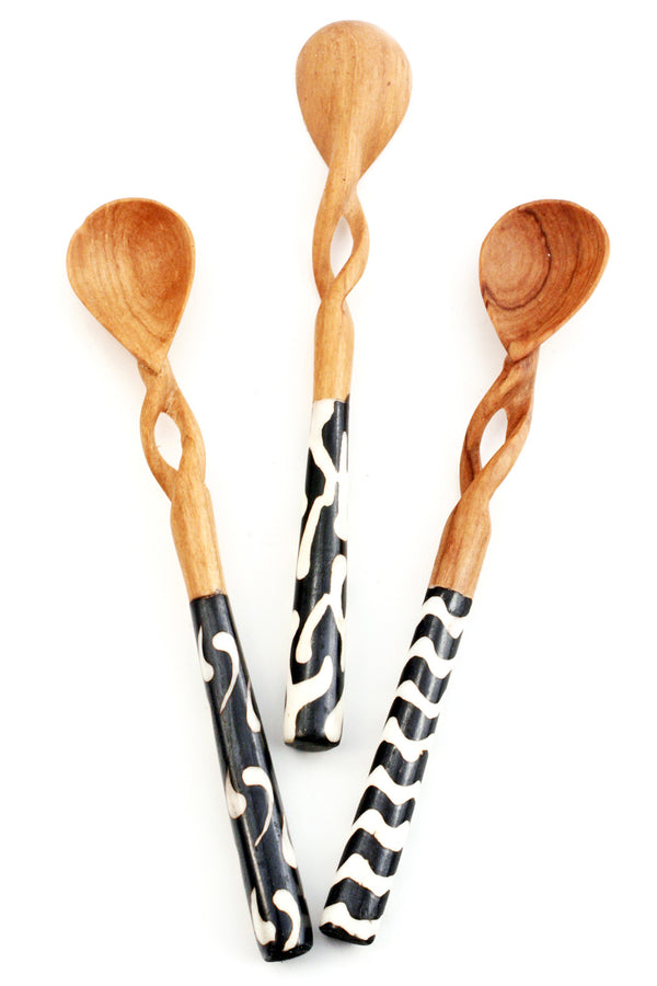 Hand Carved African Twisted Sugar Spoon Default Title