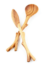 Hand Carved Wild Olive Wood Branch Spoon or Spreader