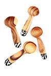 Set of 4 Round Wild Olive Wood Spice Spoons Default Title