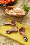 Set of 4 Round Wild Olive Wood Spice Spoons