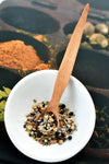 Set of 4 Small Wavy Wild Olive Wood Spice Spoons